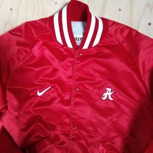 Deadstock Vintage DeLong Custom Alabama Crimson Tide Quilted Satin Bomber Jacket